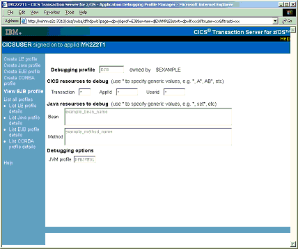 This is an illustration of the View Java profile page