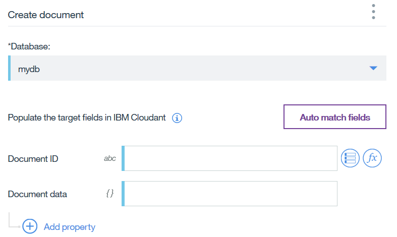 Screenshot that shows "Document data" as a JSON field. Screenshot that shows "Document data" as a JSON field.