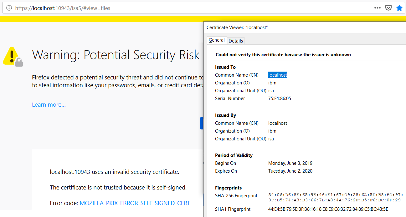 iserial reader security certificate has expired