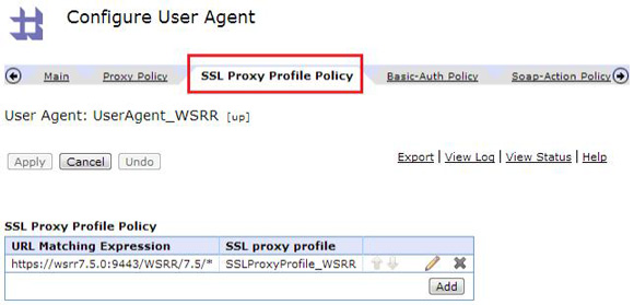 UserAgent SSL proxy profile policy configuration