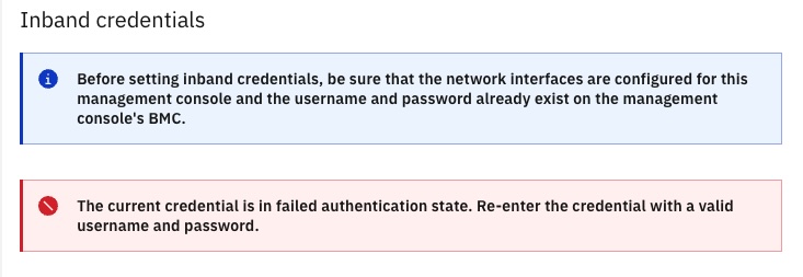 1060 inband credentials failed authentication