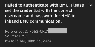 1060 inband credentials failed authentication notification