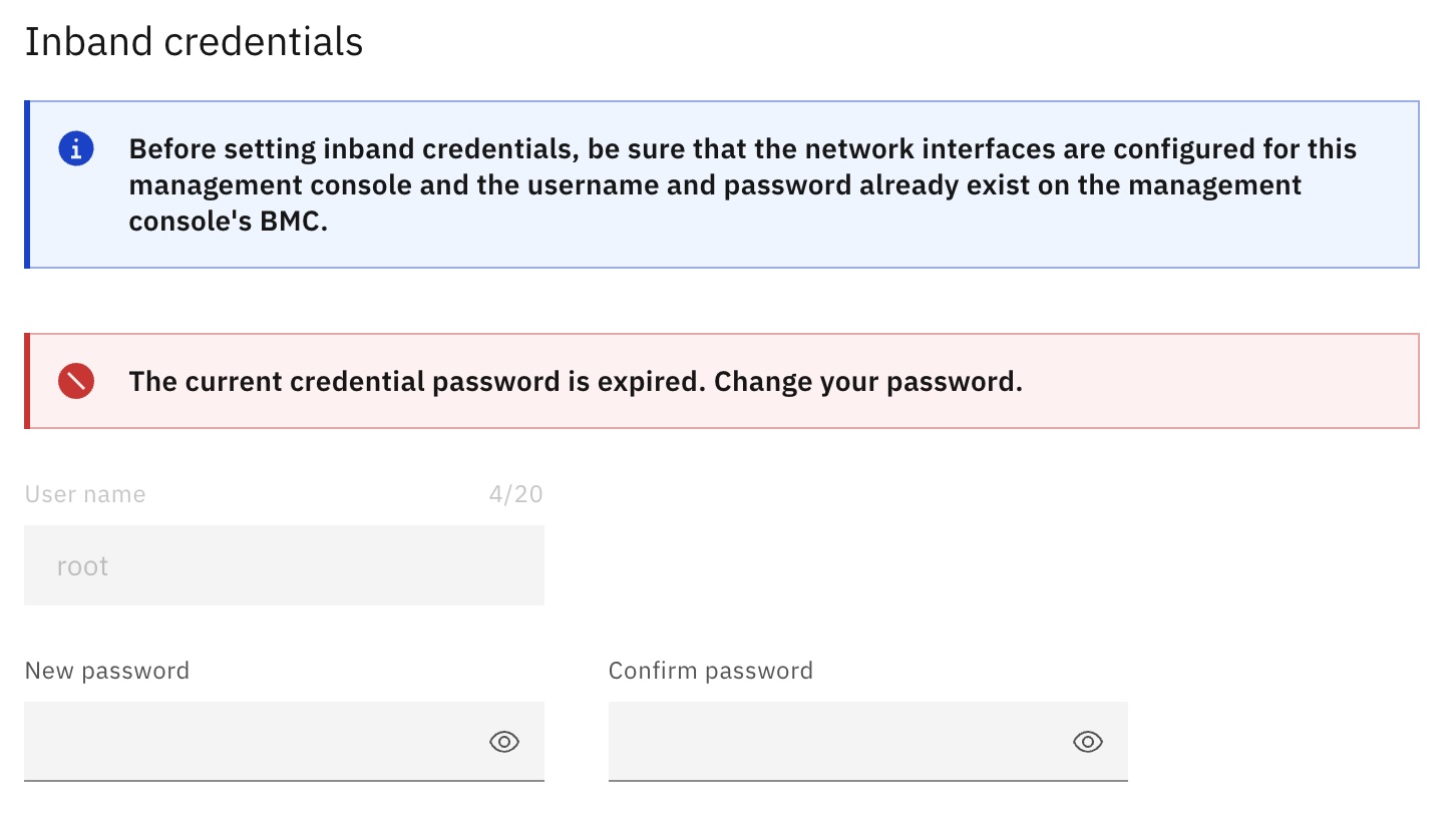 1060 inband credentials expired - new password