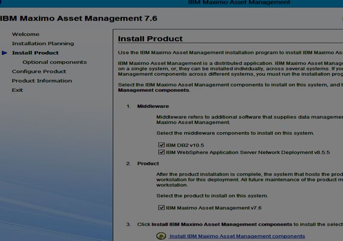 Select  DB2, WebSphere and IBM Maximo Asset Management 7.6