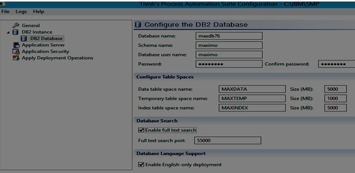 Configure the DB2 Database