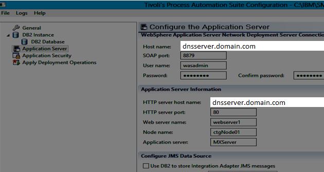 Configure the Application Server