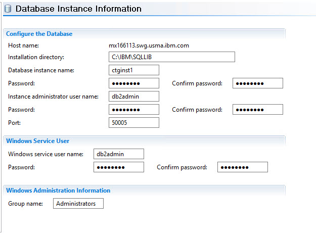 Database Instance Information Db2