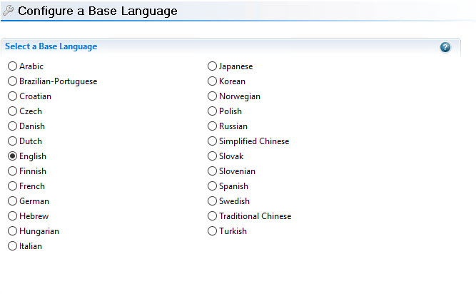 Configure a Base Language
