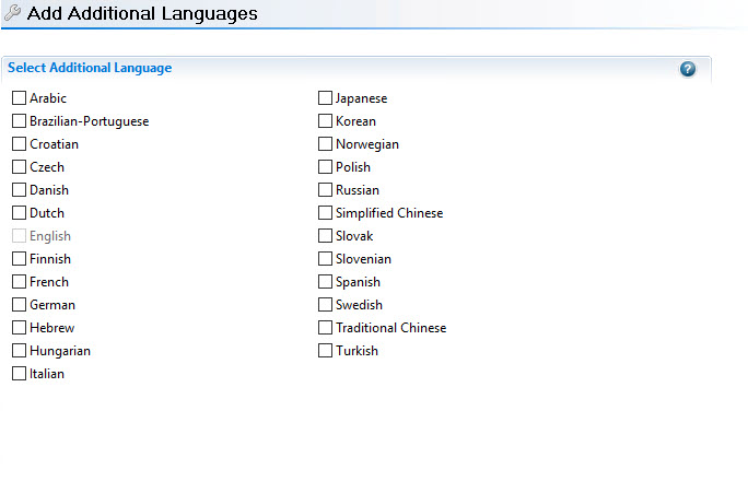Configure Additional Languages