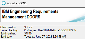 About DOORS in 9.7.2.7-97849 client