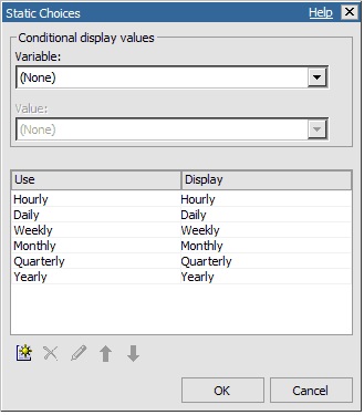 Dynamic table selection in a Cognos report