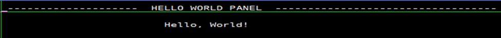 ISPF Display of the HELLOW panel example