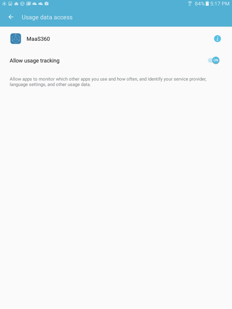 Usage Data MaaS App Setting