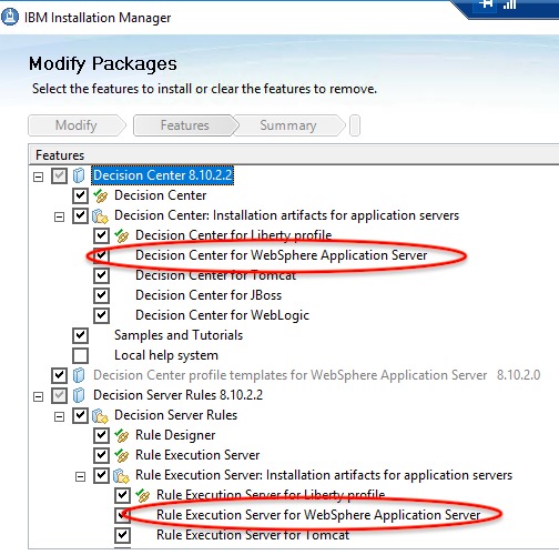 Modify ODM Packages for WAS artifacts