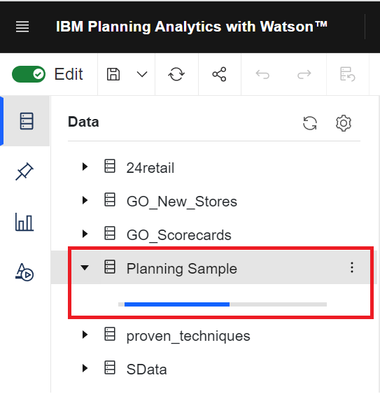 Planning Analytics Workspace: TM1 Server Loading Bar