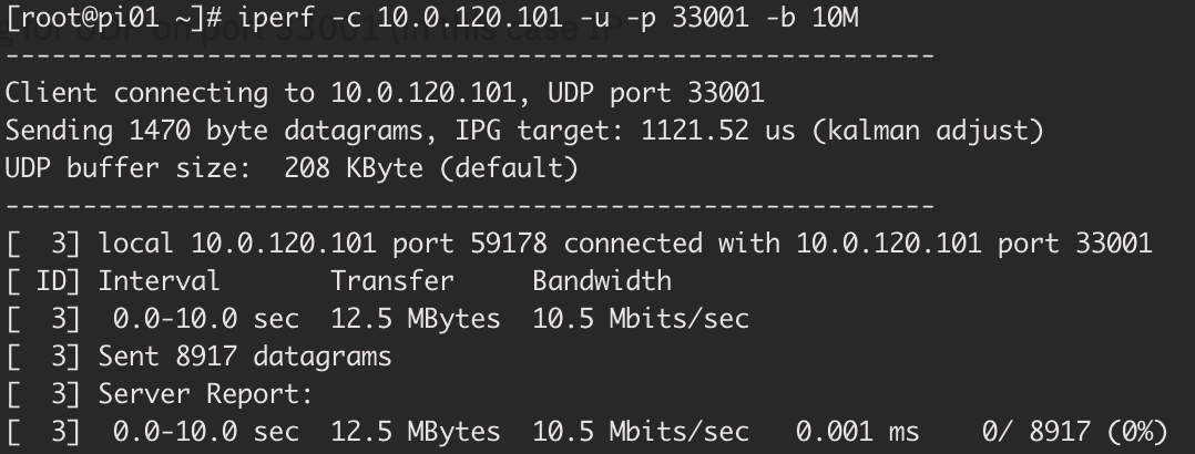 iperf client