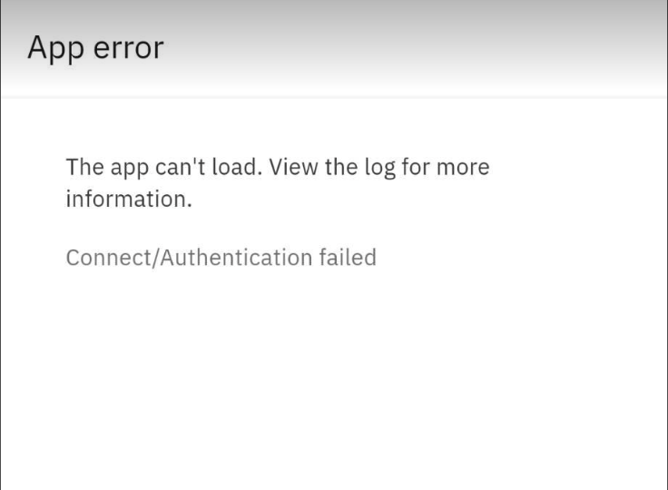 Connect/Authentication failed