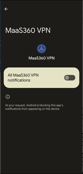 VPN enable notification
