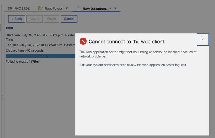 Error web application might not be running