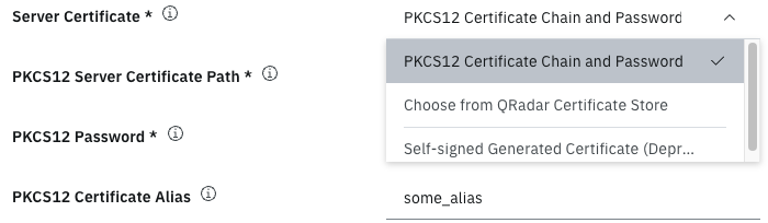 Select certificate type