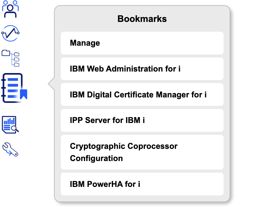 Bookmarks > Manage