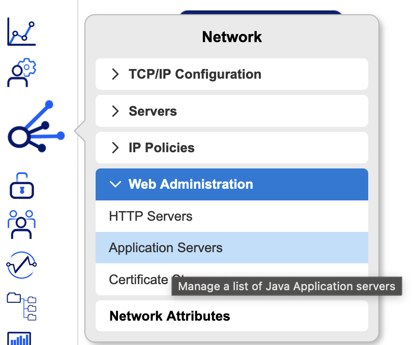 Network > Application Servers