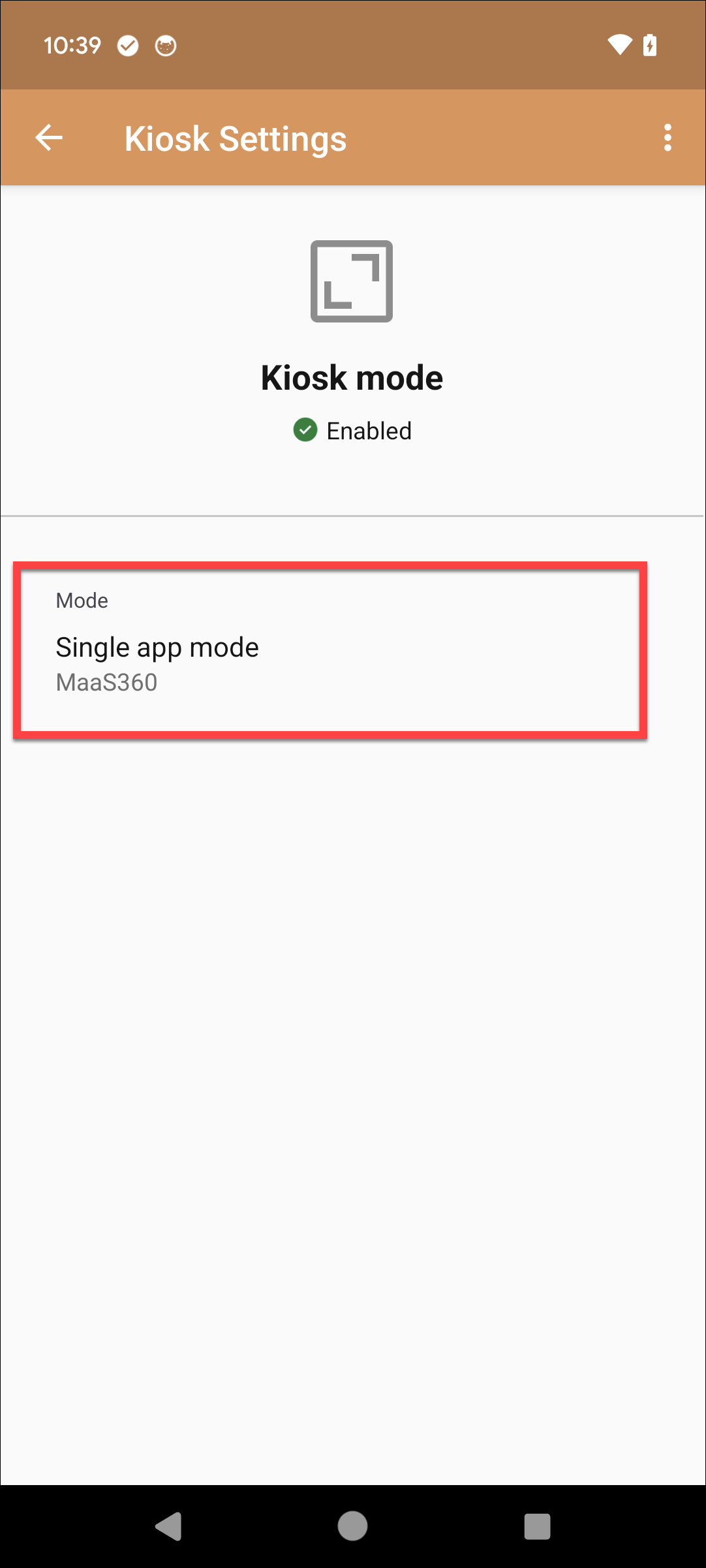 COSU mode type is Single app mode