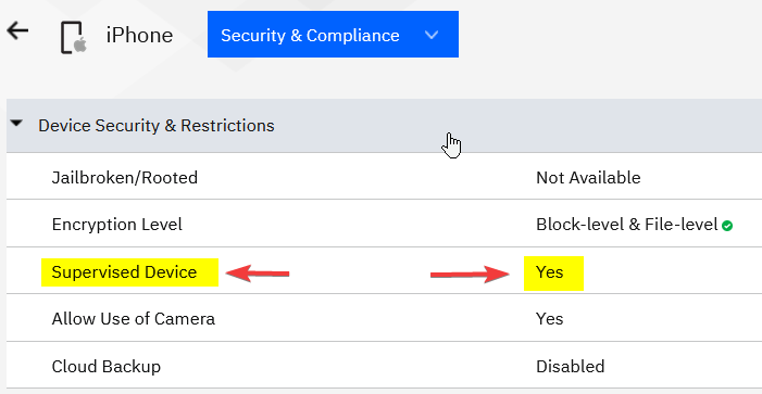 Supervised Device Confirmation