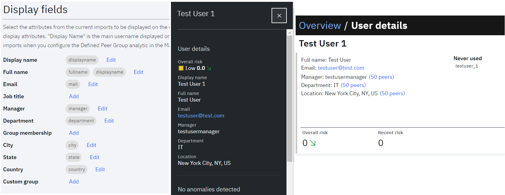 UBA display fields in different parts of the UI