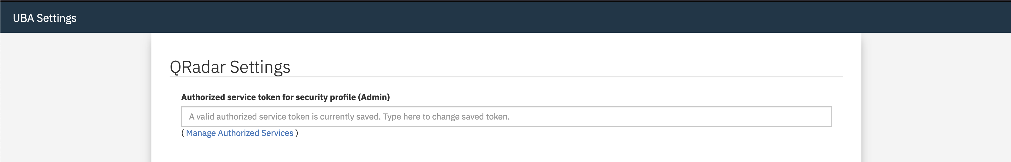 UBA token settings