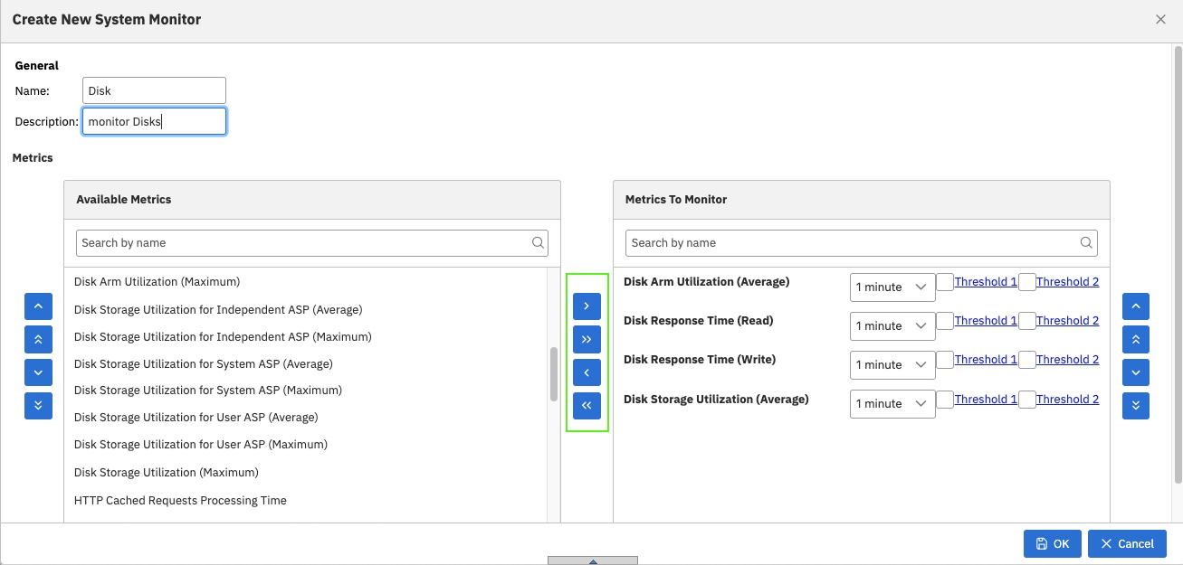 Add metrics to right side