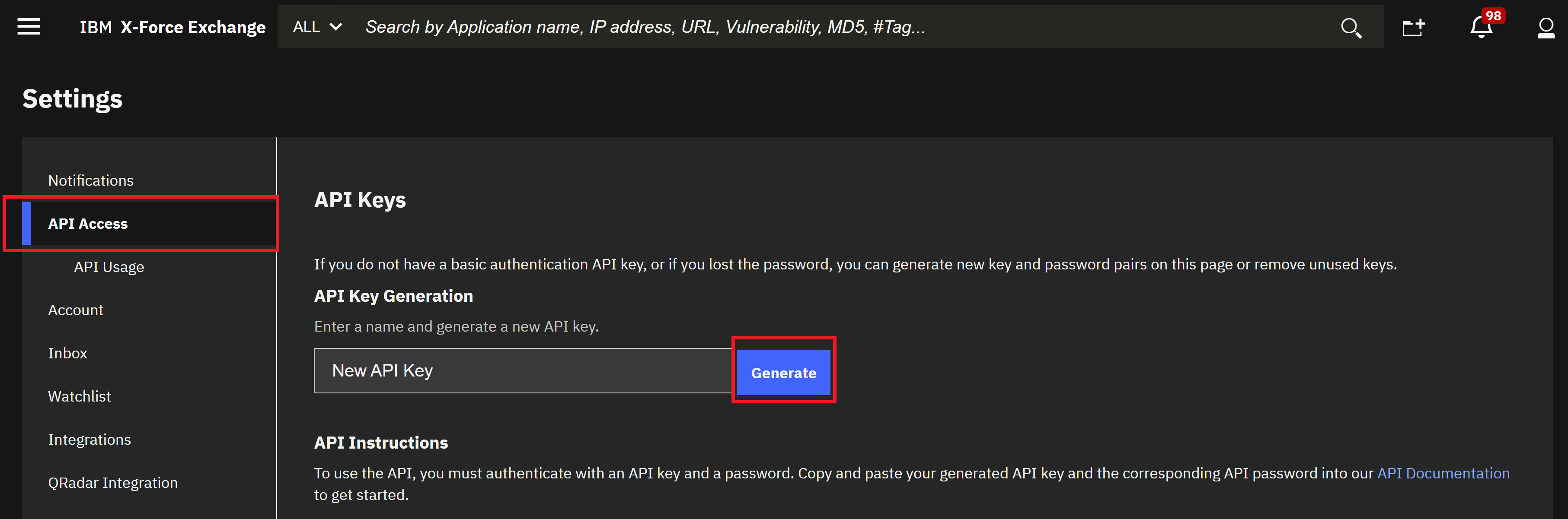 API access