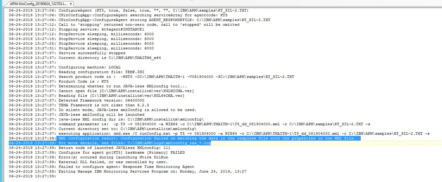 IBM APM 8.1 RT agent configuration rt silent config.txt