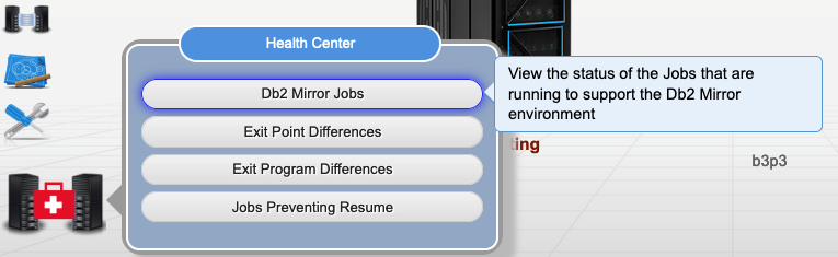 Selecting Db2 Mirror Jobs from setup menu
