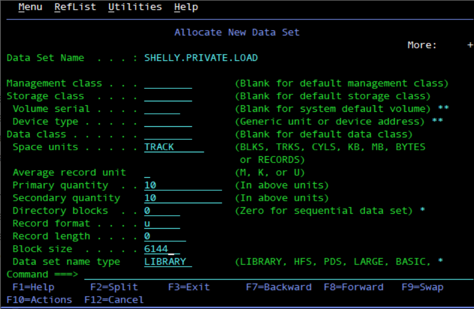 Set attributes for load data set