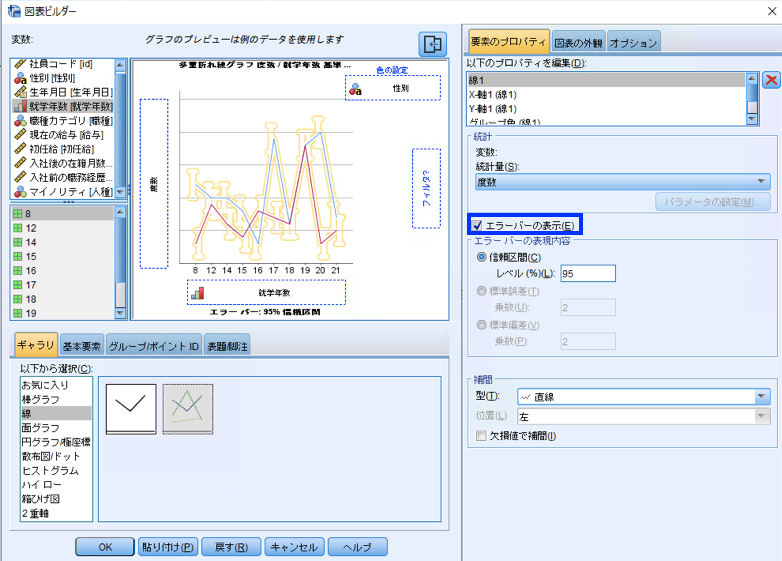 Statistics25 多重折れ線グラフをexcelへ Microsoft Office描画オブジェクト として 貼り付け を実行すると グラフの縦軸 横軸の項目名 縦軸の目盛り表示が変更される現象について