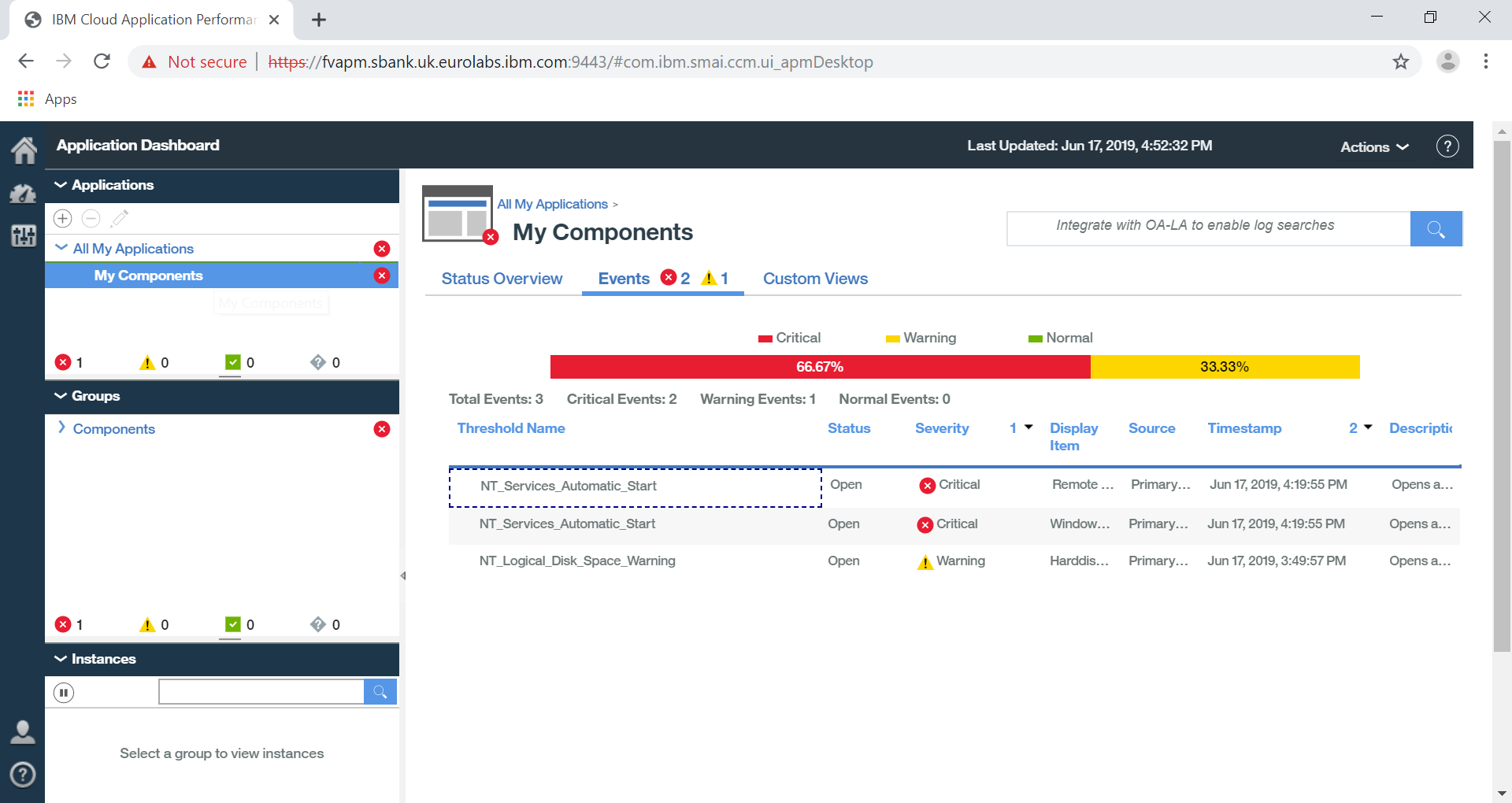 IBM APM 8.1 LOG FILE MONITORING PURE EVENT IS NOT SHOWN IN APM