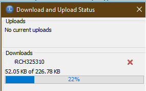 Download and upload status