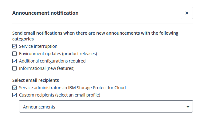 Configure email notifications in IBM Storage Protect for Cloud