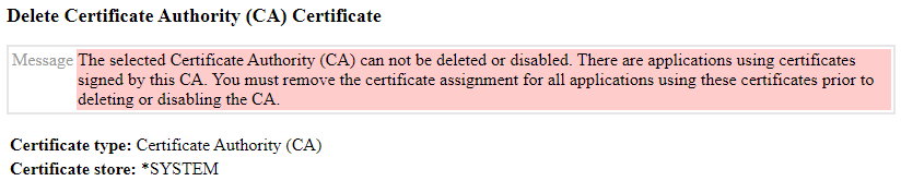 How To Delete A Certificate Authority From Digital Certificate Manager