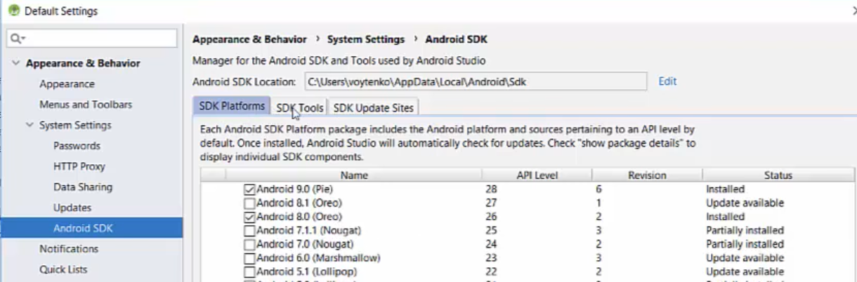 install android emulator android studio