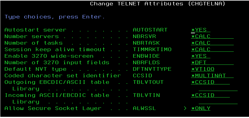 telnet server port