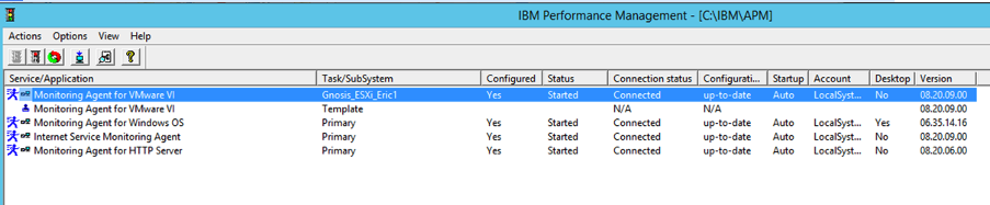 IBM APM v8.1 installation and configuration of VMWare VI agent