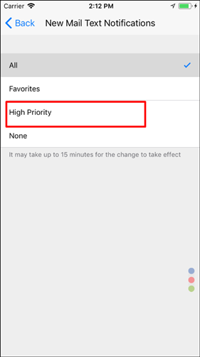 iOS high priority