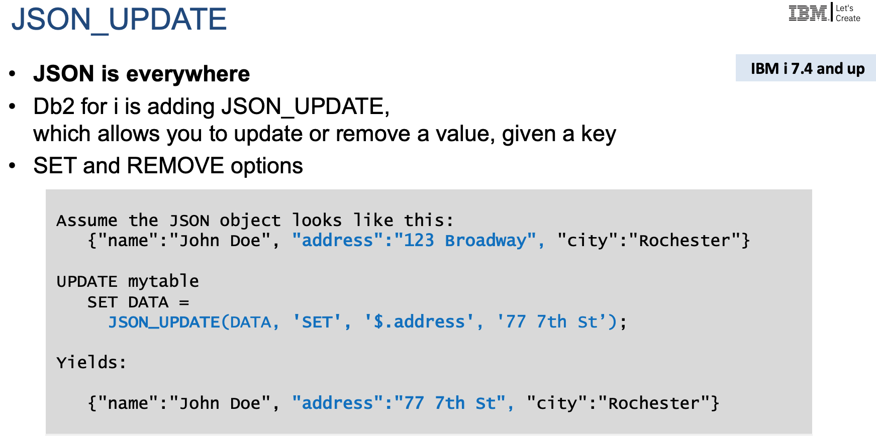 JSON Update