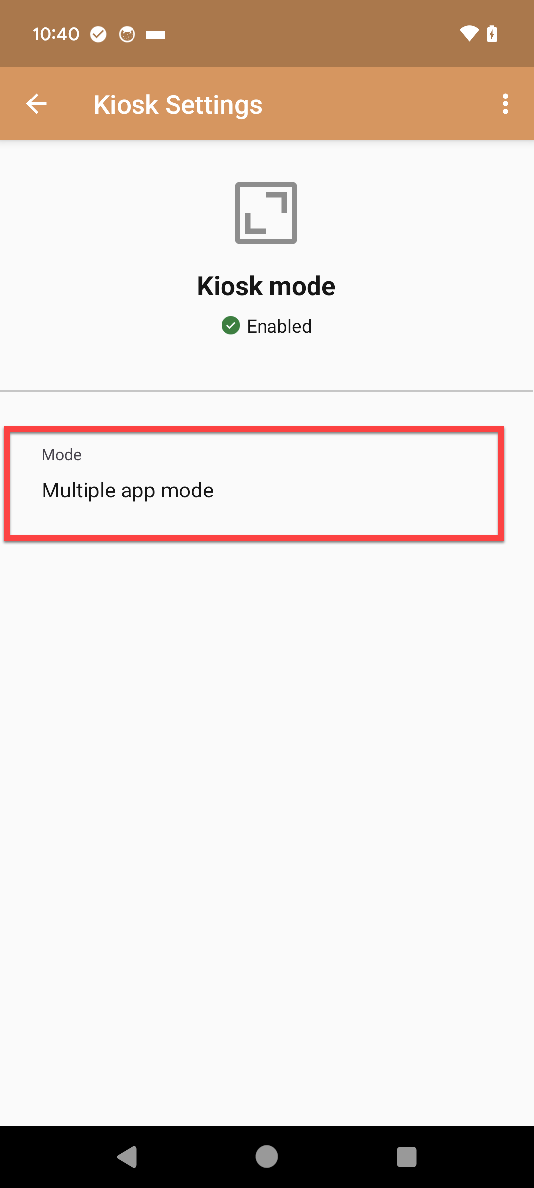 COSU mode type is multiple app mode