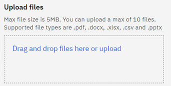 Upload files option