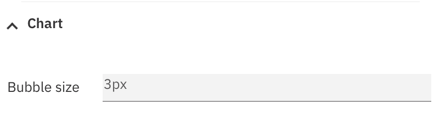 Bubble size option in scatter visualization