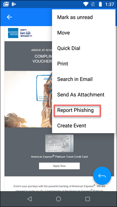 report phishing 1