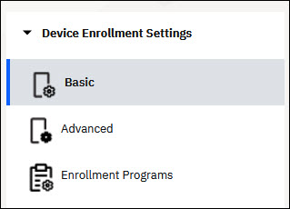 Old settings menu